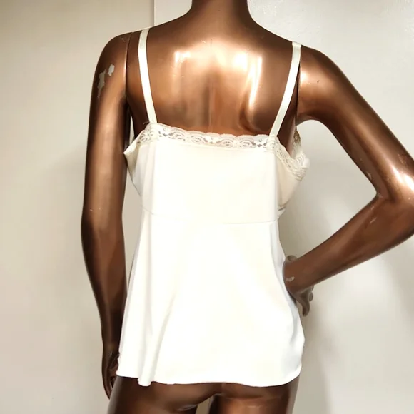 Silky Lace Cream Camisole - Picture 3 of 4